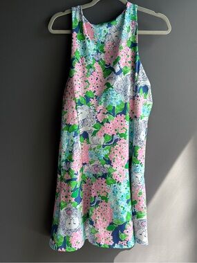 Lilly Pulitzer Lion floral Sleeveless luxletic Dress in Pink, Blue & Green
